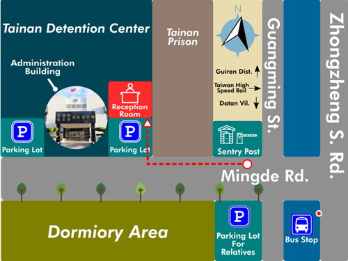 Go straight across the Sentry Post and keep go ahead for 400 meters, then turn right to arrive our Reception Room.